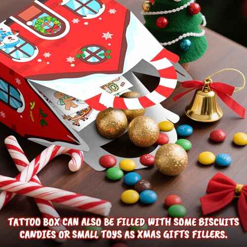 Christmas Tattoos for Kids Stocking Stuffers, 192 Styles Luminous Temporary Tattoo Stickers for Christmas Party Favors Decorations, Christmas Gifts for Kids Xmas Goodie Bag Fillers