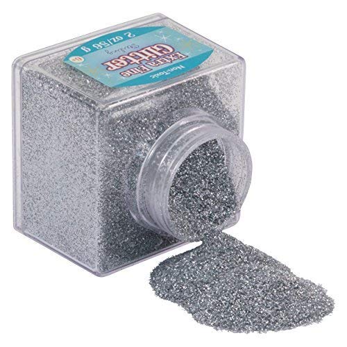 Sulyn Extra Fine Sterling Silver Glitter Stacker Jar, 2 Ounces, Non-Toxic, Stackable and Reusable Jar, Multiple Slot Openings for Easy Dispensing and Mess Reduction, SUL50861