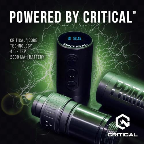 X Critical Wireless Cartridge Tattoo Machine Kit Single Set Wireless Tattoo Machine Pen Tattoo Gun Machine with Wireless Tattoo 2000mAh Power Supply for Tattoo Artists 4.2mm