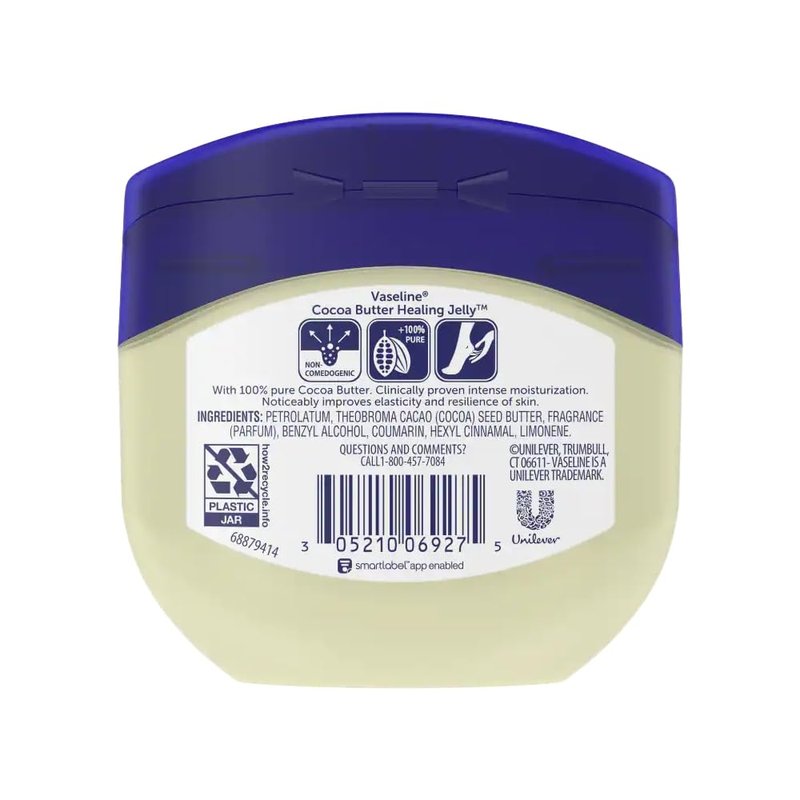 Vaseline Petroleum Jelly with Cocoa Butter - 7.5 Oz | Moisturizing Skin Care (Pack of 4)