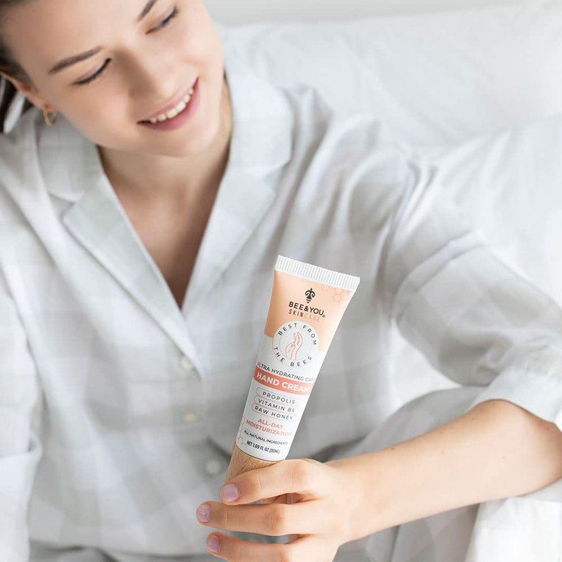 BEE and YOU 100% Natural, Ultra Hydrating Hand Cream for Dry Cracked Hands, Moisturizer, Extra Protection with Shea Butter, Vitamin B5, Raw Honey and Propolis Extract, 1.69 fl oz