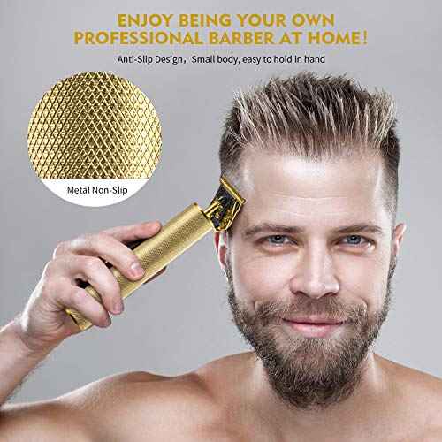 Professional Electric Hair Trimmer, 0mm Baldheaded Hair Clippers for Men Barber Grooming Cordless Rechargeable Close Cutting T-Blade Trimmer Haircutting Beard Shaver Barber (Christmas Gift for Men)