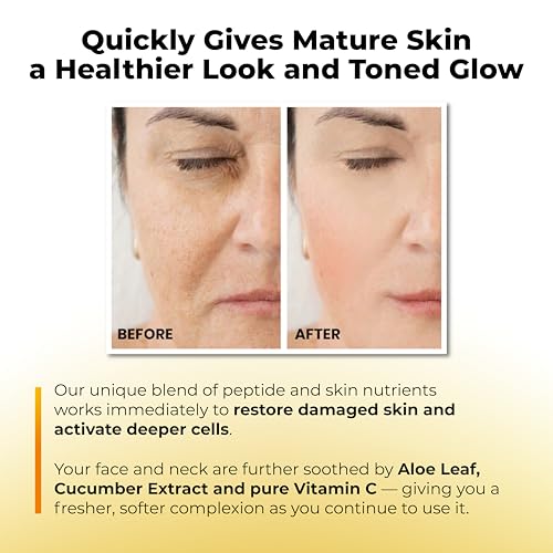 Vitamin C Serum for Face, Peptide Serum with Hyaluronic Acid for Anti-Aging, Face Hydrating, Deep Wrinkle Repair & Firming for Fine Lines, 30ml
