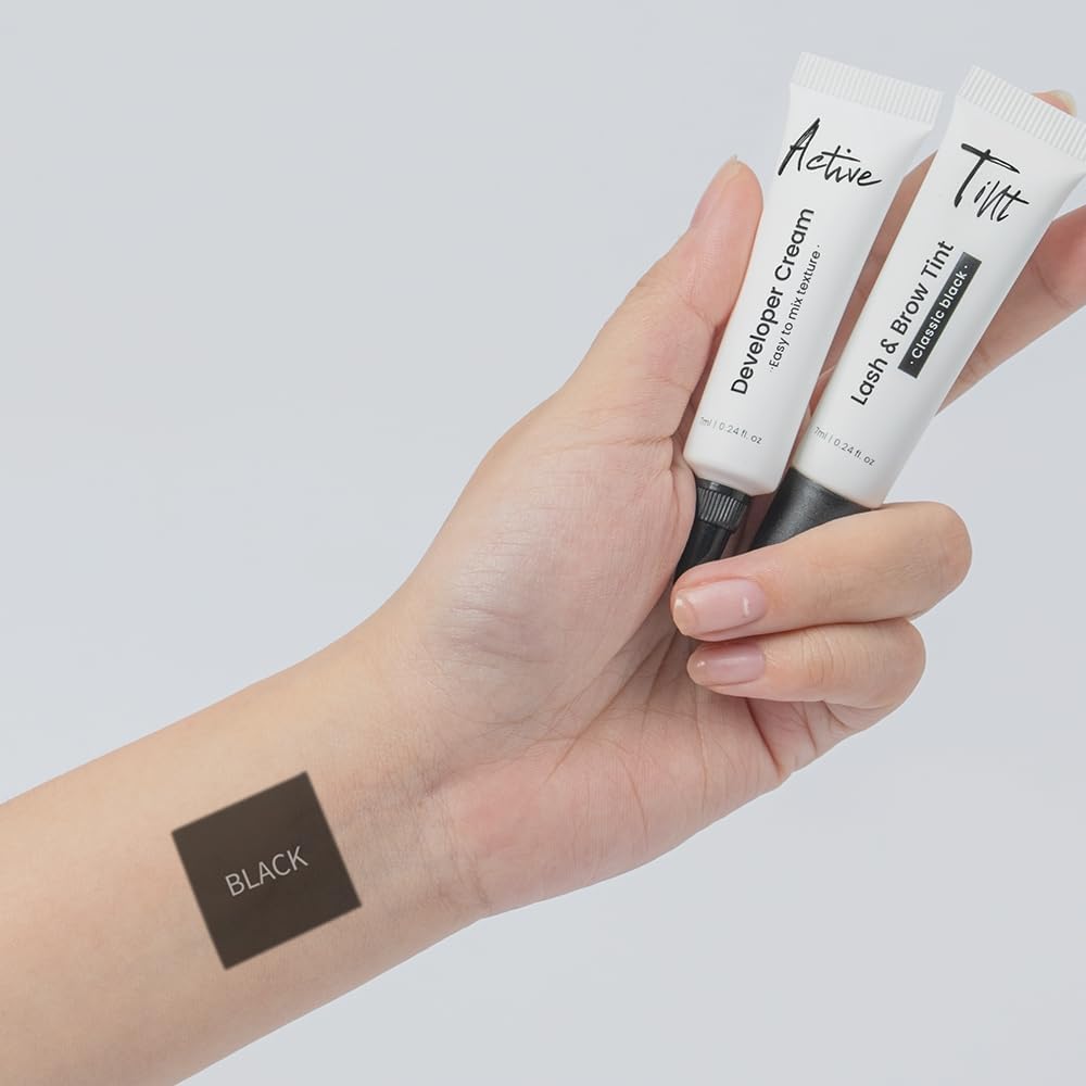 Lash Color Kit - Black Eyelash & Brow Dye Set | Long-Lasting Natural Effects, 8 Weeks of Use