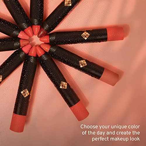 Matte Lipstick Set - 12-Piece Lip Crayon Set With Nude, Pink, Mauve & Red Shades - Waterproof, Long-Wearing Smudge Proof Lipstick Formula with Rich Colors & Pigments