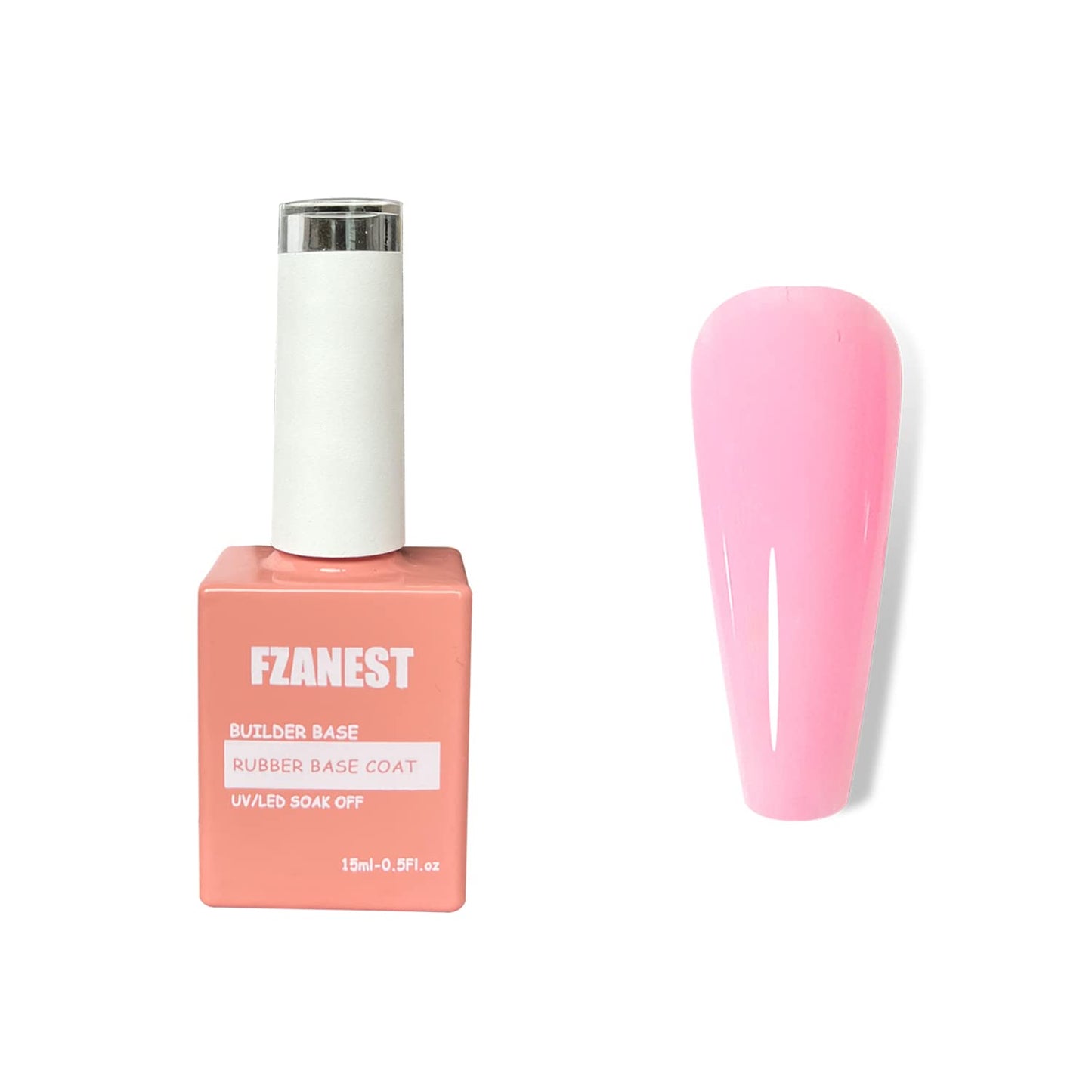 FZANEST Builder Gel Milky White Gel Polish Rubber Base For Nail Strengthener Extension LED Lamp Cured Color Base Nail Polish in Bottle