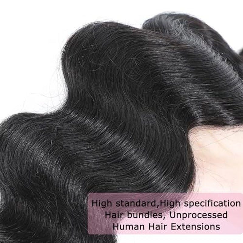 16A Human Hair Bundles 18 20 22 Inch Body Wave Bundles Human Hair 300g Brazilian Virgin Body Wave 3 Pieces Deals Brazilian Quick Weave Extensions Wet and Wavy Extensions Natural Black
