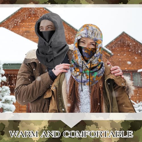 Suhine 8 Pcs Balaclava Warm Fleece Ski Mask Winter Hat with Neck Cover Windproof Face Covers for Men Women Outdoor Cold Weather Neck Warmer, 8 Styles