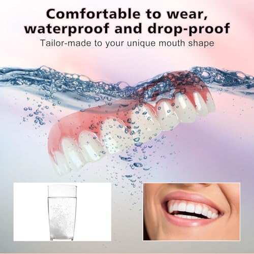 Silicone Reline Denture Set for Upper and Lower Teeth, Soft Comfortable Veneers for Men and Women