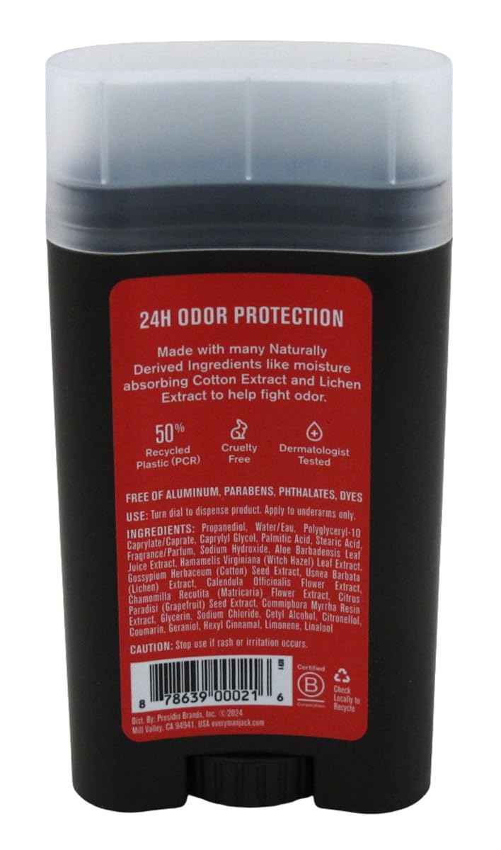 Every Man Jack Deodorant 3 Ounce Cedarwood (Aluminum-Free) (88ml) (Pack of 2)