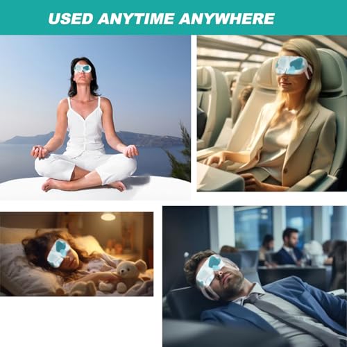 50 Packs Steam Eye Mask for Dry Eyes, Self Heated Sleep Eye Mask Disposable Warm Compress for Eyes, Relieves Dry Eye Eye Strain, Dark Circles, Puffiness,Microgroove (Natural Unscented)