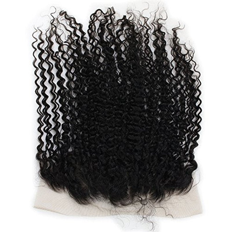 Dreambeauty 13¡¿6" Lace Frontal Closure Jerry Curl Brazilian Virgin Human Hair Free Part Ear to Ear Full Lace Frontal Bleached Knots with Baby Hair Natural Color (20 inch)