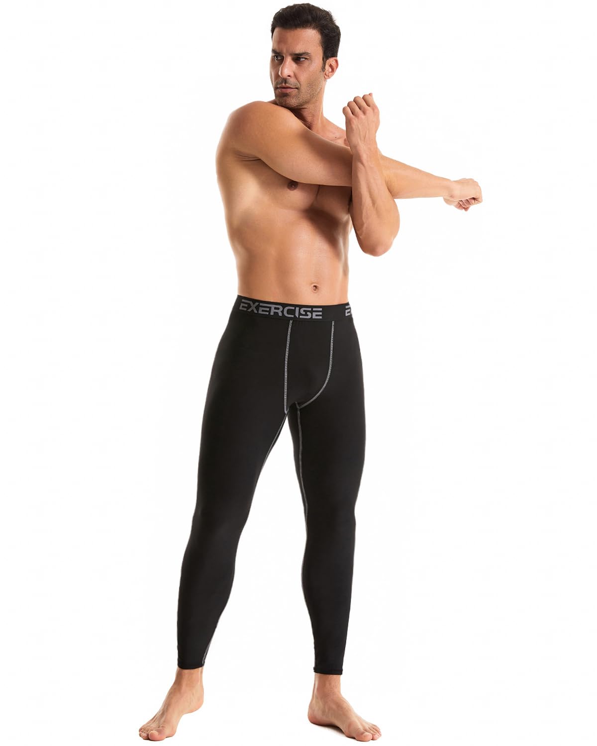 ATTIQOZI 5 or 4 Pack Men’s Thermal Compression Fleece Lined Pants Athletic Leggings Baselayer Cold Weather Workout Sports Running Tights Bl/Gr/Bl/Deep Green XL