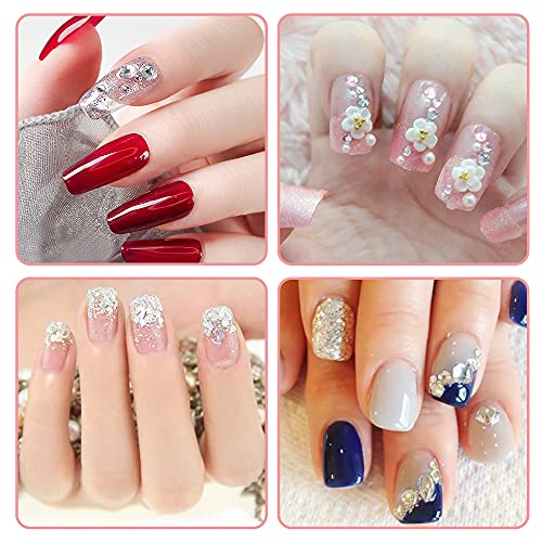 Kaychan Rhinestone Picker Tool 2 Acrylic Handle Rhinestones Applicator Dual-Ended DIY Nail Art Tool with 4 Extra Wax Tips and 1 Tweezer