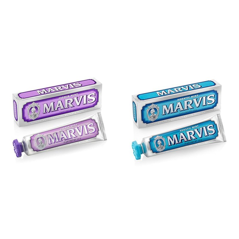 Marvis Jasmin Mint & Aquatic Mint Toothpaste Set - Refreshing Flavor, 3.8 oz