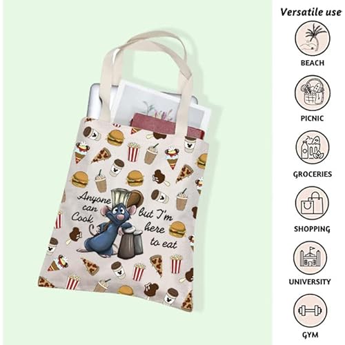 FOTAP Remy Quote Gift Anyone Can Cook Quote Makeup Bag Gift Remy Inspired Zipper Pouch Mouse Chef Cosmetic Bag (anyone cook Tote)