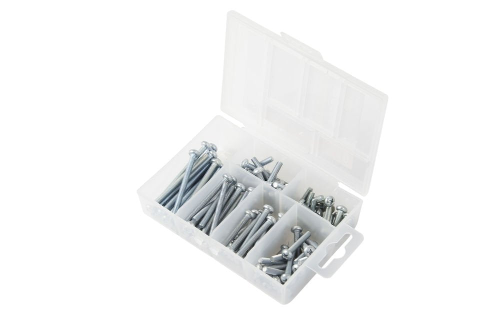Gardner Bender SK-832T Electricians Screw Kit, 8-32 Round Phillips Head, 20 pc of ⅔, ⅞, 1, 1¼, 1 ⅝, & 2 in. Electrical Screws, 120 Pc. Kit