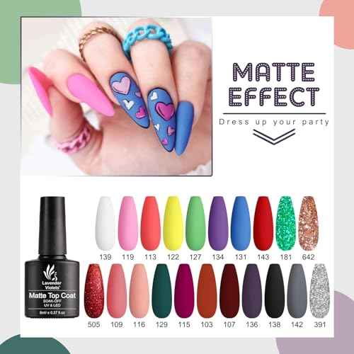 LAVENDER VIOLETS Gel Nail Kit 240 Pcs Short Almond Nail Tips Extension, 21 Gel Colors with Portable U V Light, Nail Glue Base/Glossy/Matte Top Coat for Women Girls VC17