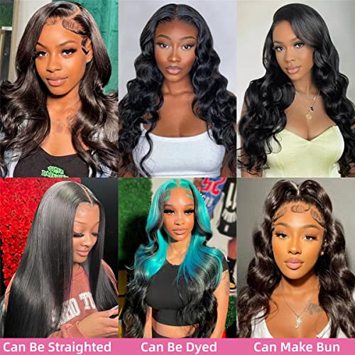 13x4 Body Wave HD Lace Frontal Human Hair 20 Inch Body Wave Ear to Ear Transparent Lace Frontal Only 100% Unprocessed Brazilian Virgin Human Hair Closure Pre Plucked with Baby Hair