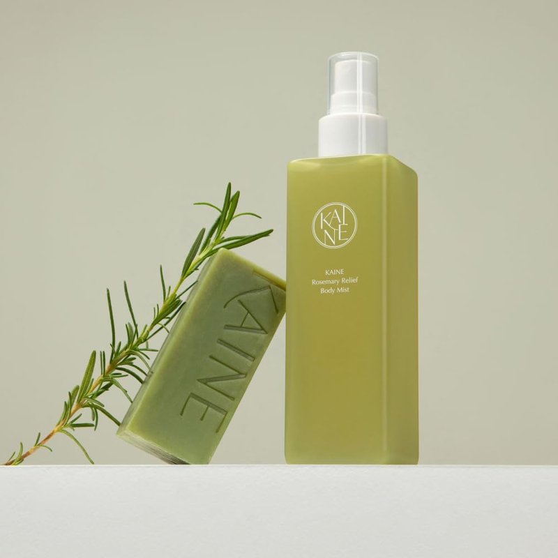 KAINE Rosemary Body Care Set – Body Mist 150ml, Cleansing Bar 100g, Soap Net Included