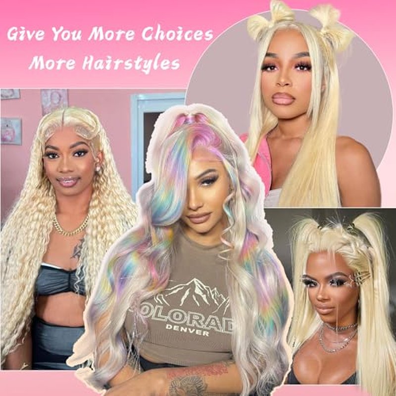 613 Lace Front Wig Human Hair 200 Density Blonde Wig Human Hair Body Wave 13x6 HD Transparent Lace Front Wigs Human Hair Pre Plucked 26 Inch Blonde HD Lace Frontal Wig Glueless Wig For Women