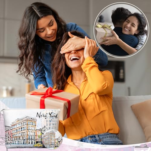 36 Set New York Souvenirs Gifts Include City Cosmetic Bag Bulk New York Makeup Bag NYC Souvenirs from USA Makeup Mirrors for Women Christmas Traveler Birthday Party Favors Trip Journey Gifts
