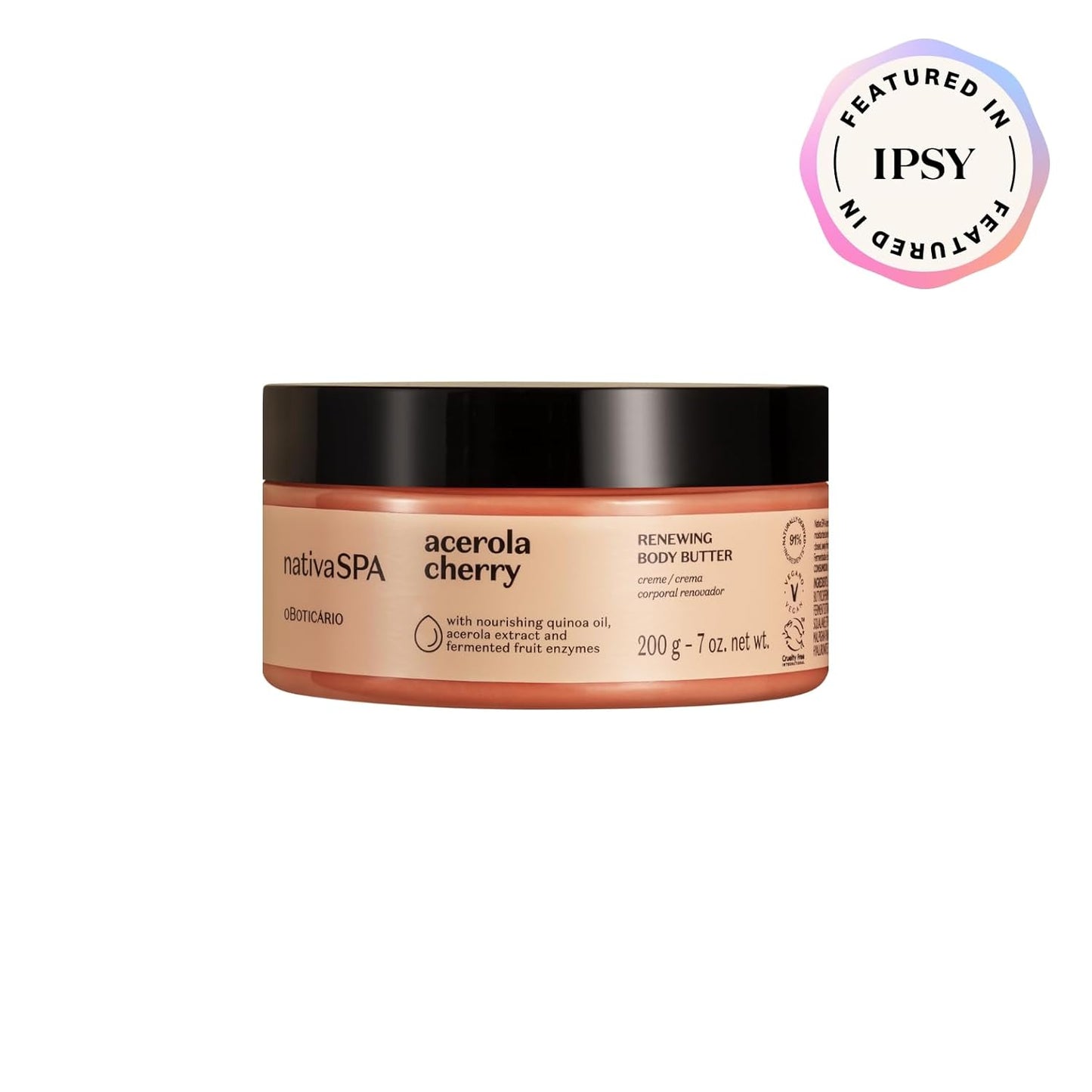 Acerola Cherry Body Butter - Deep Nourishing Formula for Glowing Skin | 1.05 Ounce (200g)