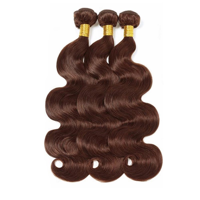 FuivJuix #4 Brown Bundles Body Wave Bundles Human Hair 16 18 20 Inch Brazilian Virgin Hair Chocolate Body Wave Bundles Human Hair Extensions 3 Bundle 50 Gram Per Bundle