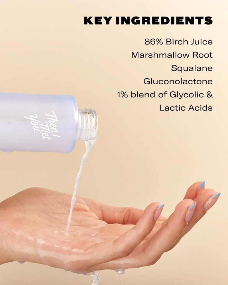 Then I Met You Birch Milk Refining Toner, Hydrating and Exfoliating Milky Toner, Minimizes Pores and Strengthens Skin Barrier, Korean Skincare for Deep Hydration, Gentle Daily Exfoliant, 3.38 oz