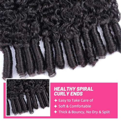 PERISMODA Burmese Curly Bundles Human Hair 100% Unprocessed Raw Virgin Water Wave Quick Weave Hair Bundles with Spiral Curly Ends 15A 3C4A Kinky Curly Human Hair One Bundles Natural Black 26 Inch