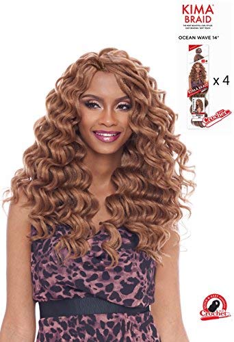 Ocean Wave Crochet Braid - 14" Kima Braid Hair Extensions | 4 Pack - Off Black