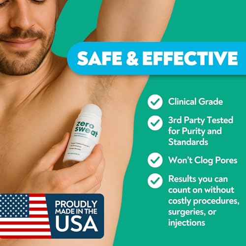 ZeroSweat Antiperspirant Deodorant | Clinical Strength Hyperhidrosis Treatment - Reduces Armpit Sweat 1.2 Fl.Oz (1 Pack)