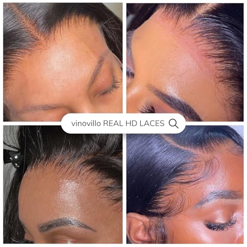 13x6 Skinlike Real HD Lace Frontal Only Straight Ultra Thin Invisible Lace Virgin Human Hair Front Pre Plucked Natural Hairline Sew In Frontal Closure Piece 16 Inch Natural Black