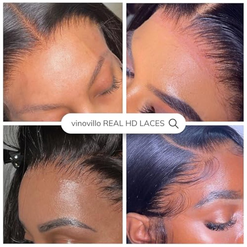 13x6 Skinlike Real HD Lace Frontal Only Straight Ultra Thin Invisible Lace Virgin Human Hair Front Pre Plucked Natural Hairline Sew In Frontal Closure Piece 16 Inch Natural Black