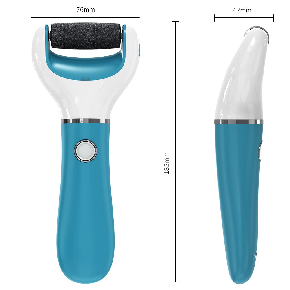 Electric Foot File Callus Remover Professional, 2-Speed Rechargeable Pedicure Tool for Remove Calluses, Dry, Hard, Dead, Cracked Skin, Includes 2 Coarses (Blue)