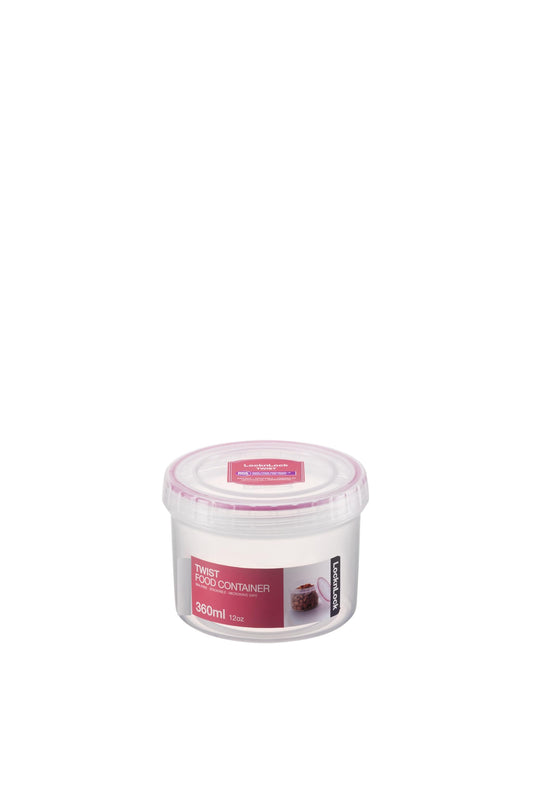 LocknLock Easy Essentials Twist Food Storage lids/Airtight containers, BPA Free, Short-12 oz-for Coffee, Clear