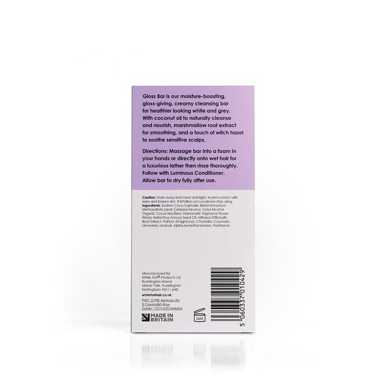 White Hot Gloss Bar Shampoo Solid Shampoo Bar (2 x shampoo bars) 60g Bright Shine and Silky Soft Silver White