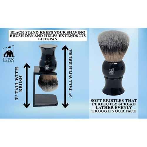 G.B.S Stylish Grooming Shaving Set for Wet Shaving Boxed Ceramic Black Shaving Soap Bowl/Mug with Knob Handle