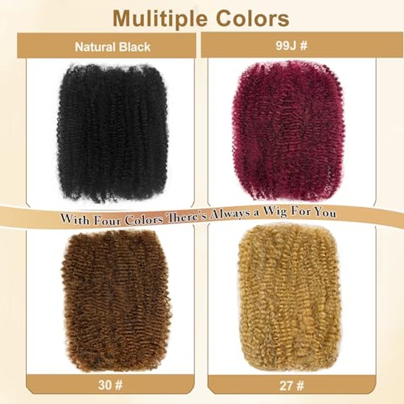 Human Hair for Twist 20 Inch Afro Kinkys Bulk Human Hair 2 Bundles for Dreadlock Extensions Repair Locs Afro Kinky-Curly Bulk for Mini Twist 100% Real HumanHair for Braiding (1B,40g/pack)