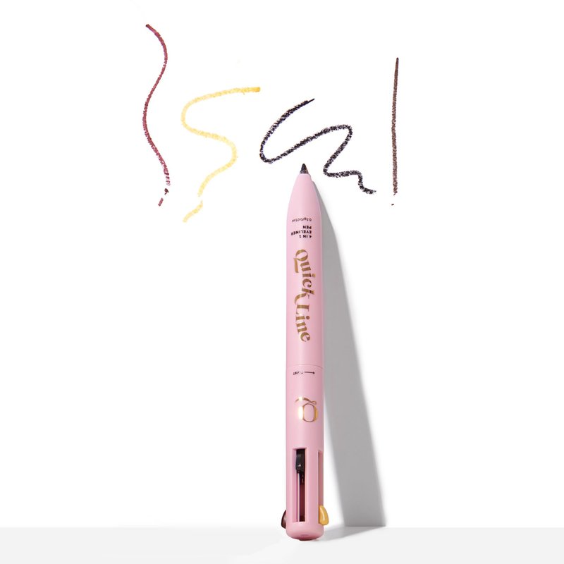 The Quick Flick 4-in-1 Makeup Eyeliner Pen – Black, Brown, Burgundy & Gold Shades – Smudge-Proof, Vegan, Blendable – Long Lasting Eyeliner for Bold & Subtle Looks (fit colors 4 in 1 makeup pen)