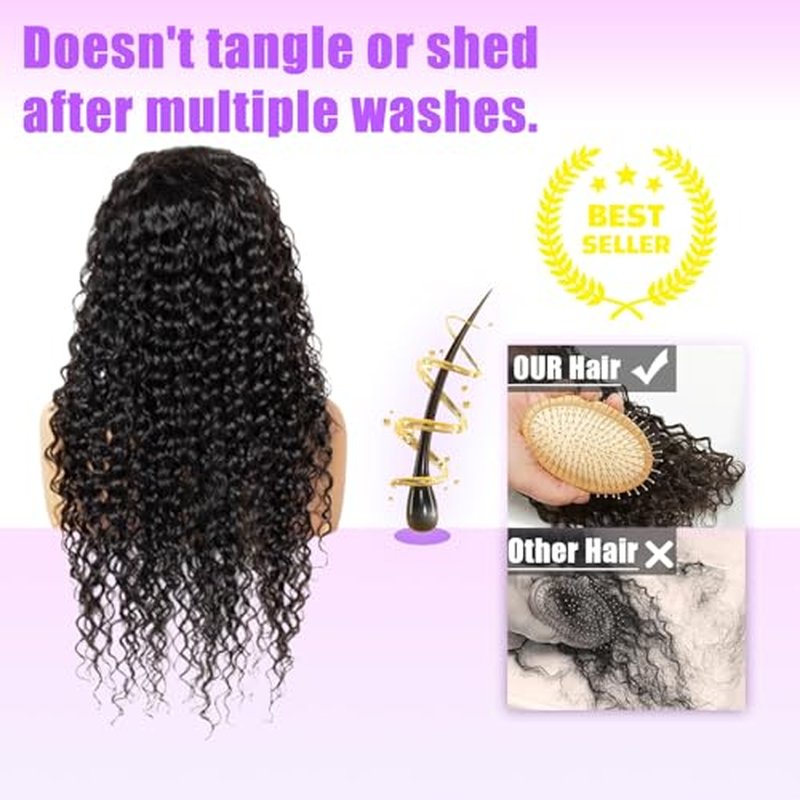 13x6 Deep Wave Lace Front Wigs Human Hair 200 Density HD Transparent Lace Front Wigs Human Hair Pre Plucked Glueless Wigs Human Hair with Baby Hair for Women 22 inch