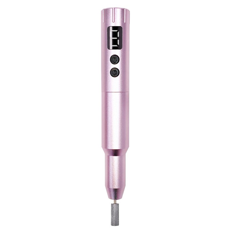 Nail Drill Kit Electric Rechargeable Set Cordless Nail Art Grinding Machine Compact Professional Nail File for Gel Manicure Pedicure Polishing Tool Household,Nail Removal Machine (Metallic Pink)