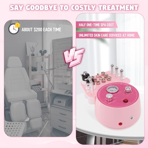 3 IN 1 Diamond Microdermabrasion Machine, Beauty Star 0-70cmHg Suction Dermabrasion Facial Machine, Professional Skin Care Device for Home and Salon Use, Face Pore Vacuum Glow Equipment