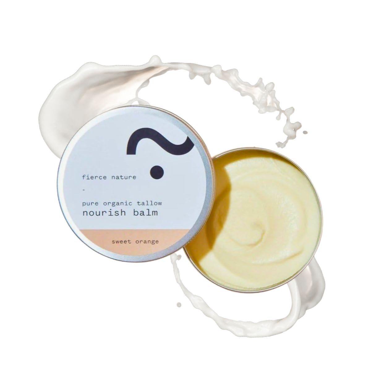 fierce nature Pure Nourish Tallow Balm | Organic, Vitamin-Rich Nourishing Body & Face Moisturizer | Natural, Essential Oil Free Skincare (Sweet Orange)