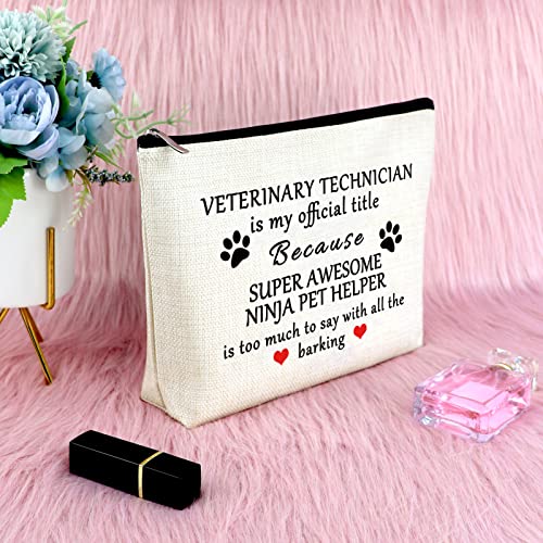 Sfodiary Veterinary Technician Gift Vet Tech Makeup Bag Appreciation Gift for Veterinarian Women Vet Tech Cosmetic Bag Birthday Graduation Christmas Thank You for Veterinarian Travel Cosmetic Pouch