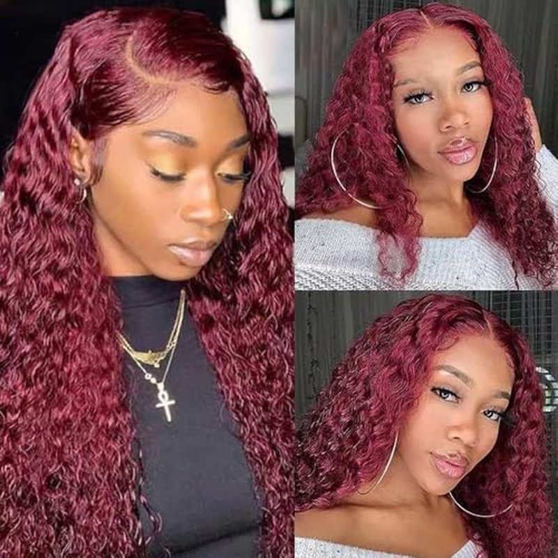 Burgundy 99J Water Wave Human Hair Bundles 26 28 30 inch Wine Red Human Hair Bundles Burgundy 100% Unprocessed Raw Quick Weave Hair for Black Women