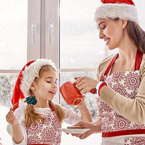 9 Pieces Christmas Hair Scrunchies Bulk Elk Santa Claus Elastic Hair Bands Xmas Hair Ties Glittery Ponytail Holders Women Hair Accessories