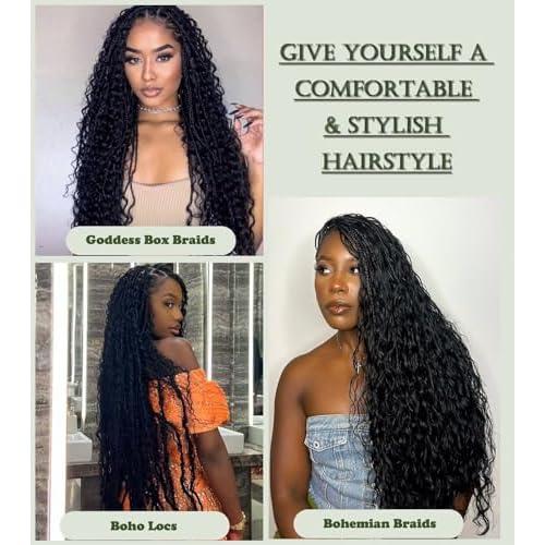 Deep Wave Bulk Human Hair for Braiding Boho Braids Human Hair for Bohemian Knotless Braids Braiding Hair Micro Braiding Hair No Weft Human Hair Extensions 2Bundles(Natural Black#,18inch)