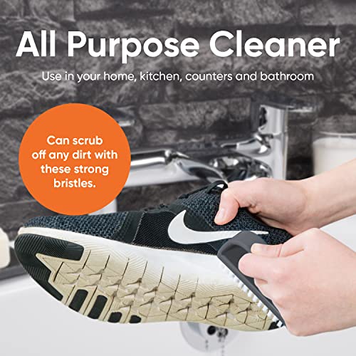 Superio Stiff Nail Brush with Handle 3 Pack Fingernail Scrub Cleaning Brushes for Toes and Nails, All-Purpose Cleaning Brush for Home, Kitchen, Work