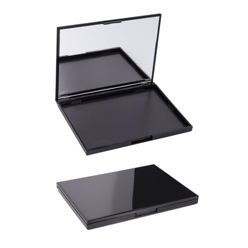 Snowso 3 Pack Magnetic Makeup Palette with Mirror, Empty Travel Makeup Organizer with 60Pcs Adhesive Metal Stickers For DIY Your Own Powder Palette(Medium Palette - 5.7"x4.3")
